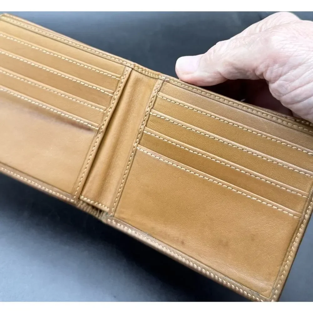 Vintage Ghurka Marley Hodgson Wallet Brown Leather Canvas Good Used Cond -C25/2